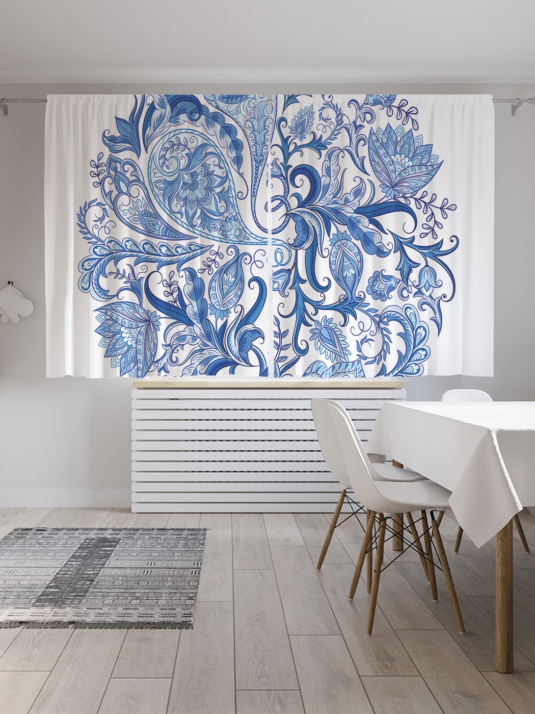 фото Шторы joyarty с фотопечатью "флористический круг" из сатена, 290х180 см