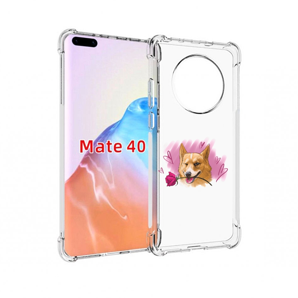 

Чехол MyPads Tocco для Huawei Mate 40 собачка-с-розочкой, Прозрачный, Tocco