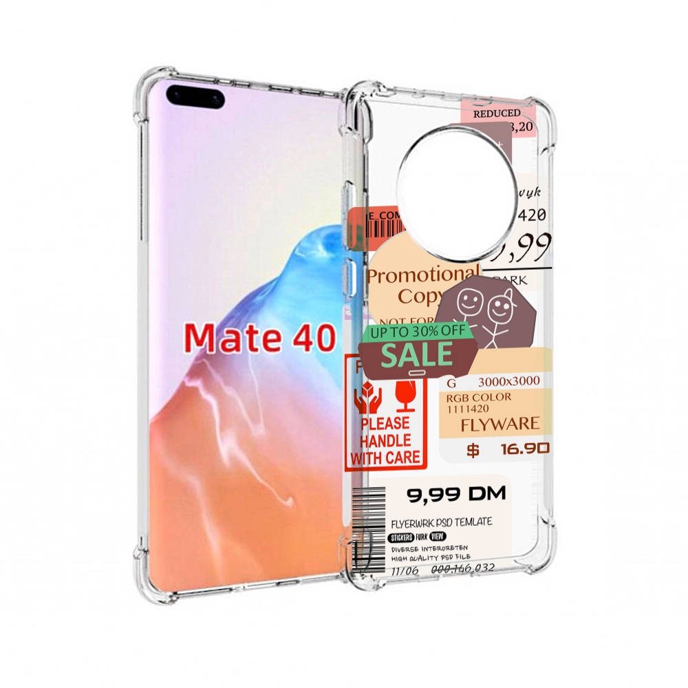 

Чехол MyPads Tocco для Huawei Mate 40 скидочные-купоны-принт, Прозрачный, Tocco