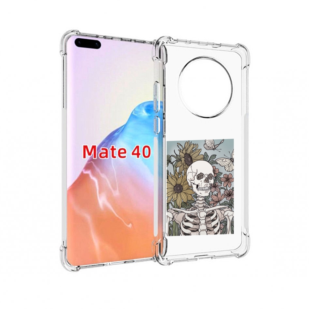 

Чехол MyPads Tocco для Huawei Mate 40 скелетик с подсолнухами, Прозрачный, Tocco