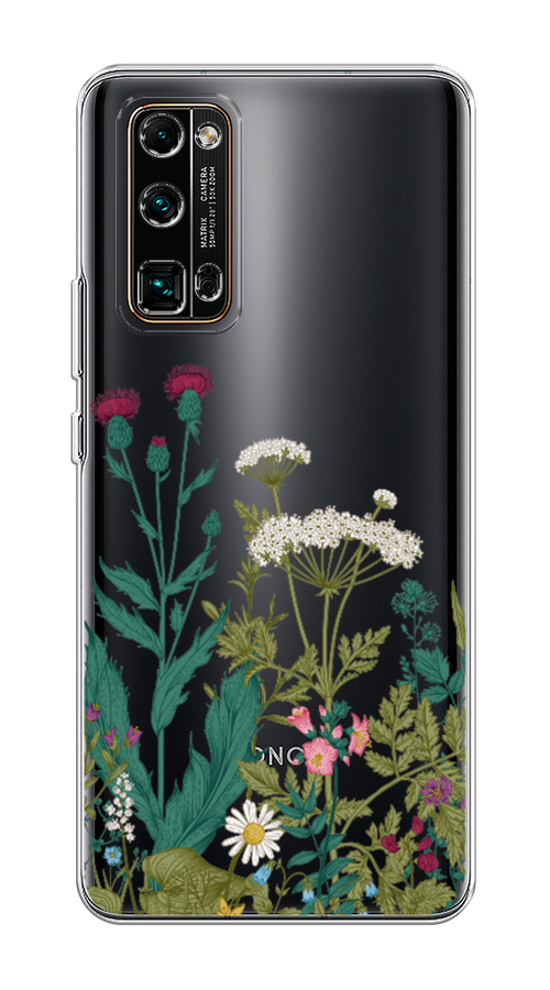 

Чехол на Honor 30 Pro Plus "Дикие полевые цветы", Зеленый;розовый;белый, 612250-2