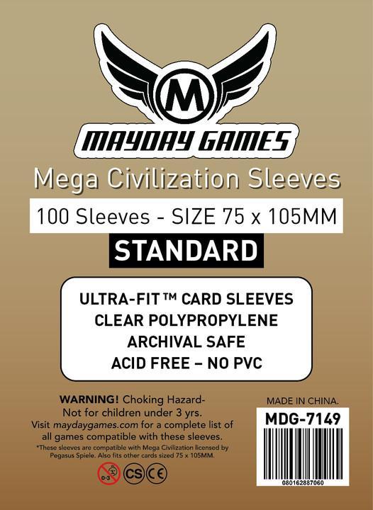 Протекторы для настольных игр Mayday Standard Mega Civilization 75х105 - 100 штук биндер для карт настольных игр 10 шт 10 2 х 7 6 см