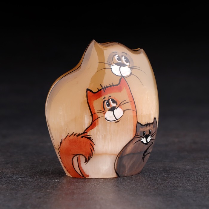 

Сувенир Коты Три в одном, селенит, Бежевый