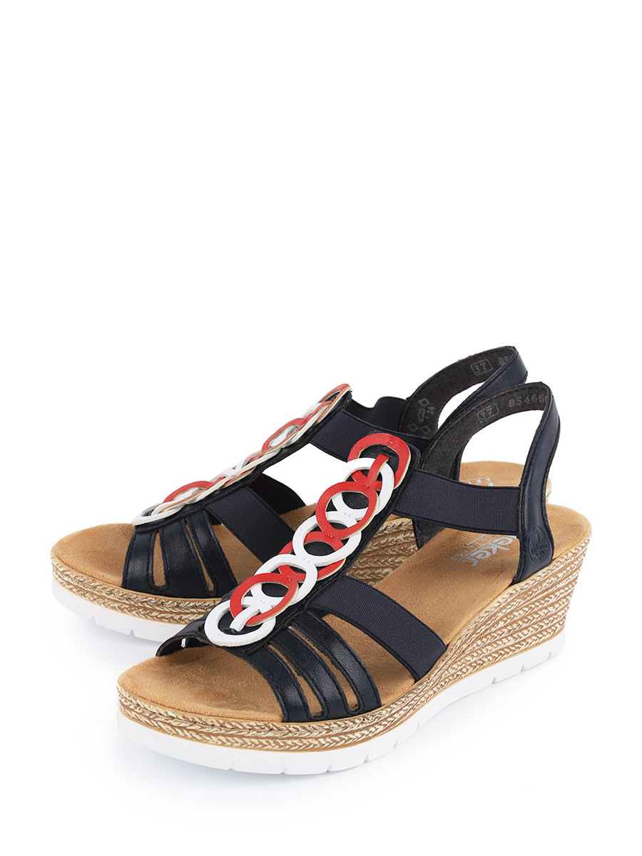 

Босоножки женские Rieker 619F6-14 черные 40 RU, Черный, 619F6-14