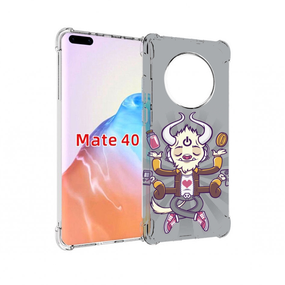 

Чехол MyPads Tocco для Huawei Mate 40 рогатый любитель поиграть, Прозрачный, Tocco