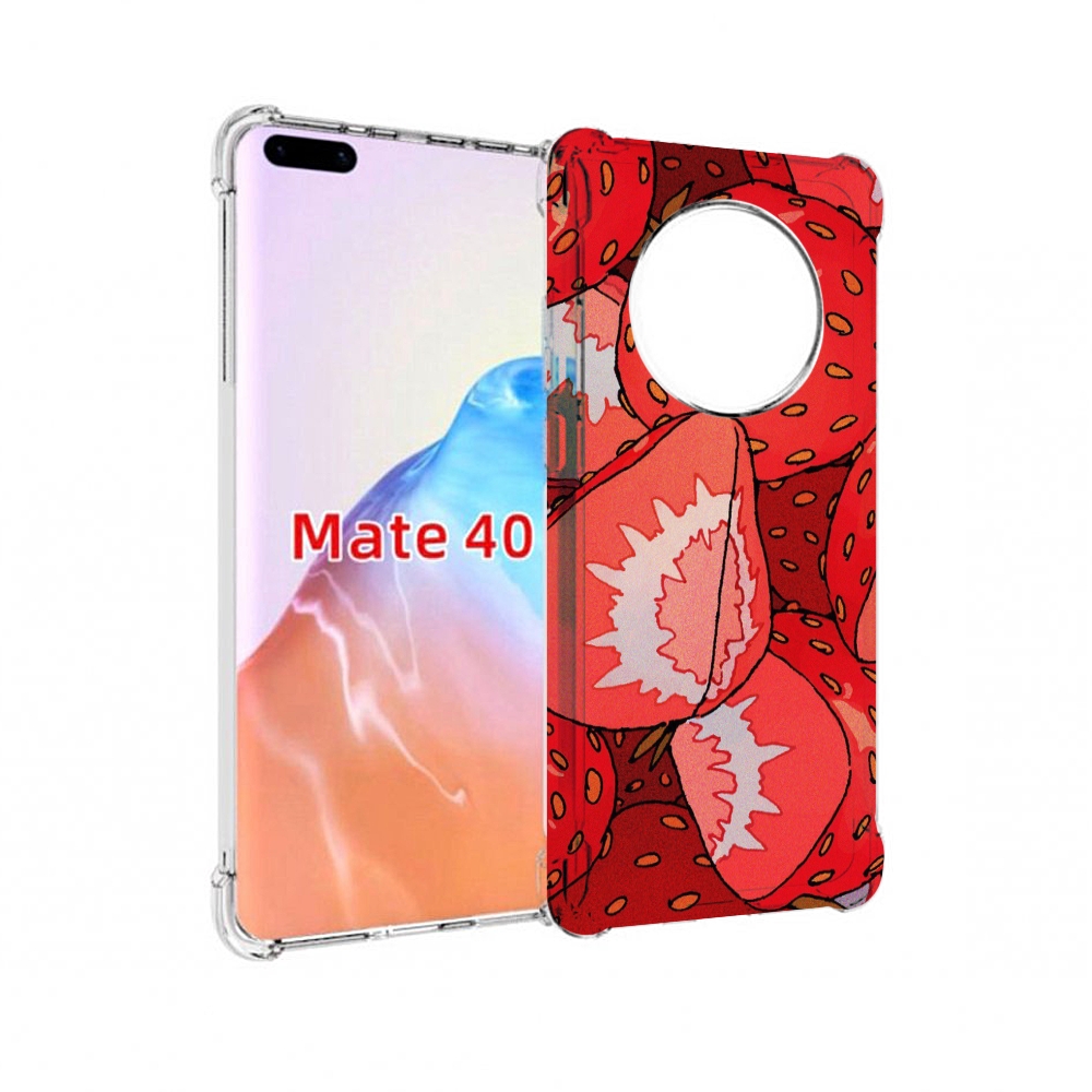 Чехол MyPads Tocco для Huawei Mate 40 рисованная-клубника