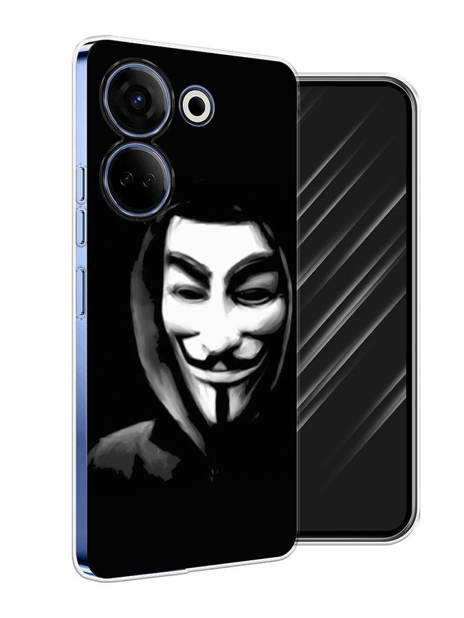 

Чехол Awog на Tecno Camon 20 Pro 4G "Анонимус", Черный;серый;белый
