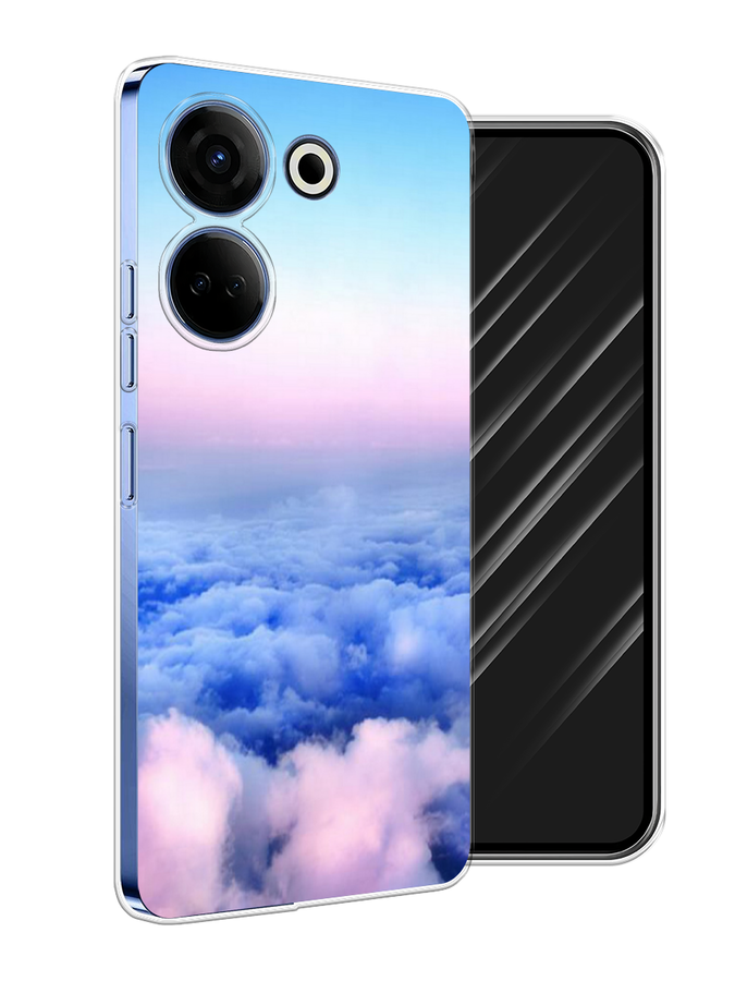 

Чехол Awog на Tecno Camon 20 Pro 4G "Облака", Голубой;розовый;бирюзовый