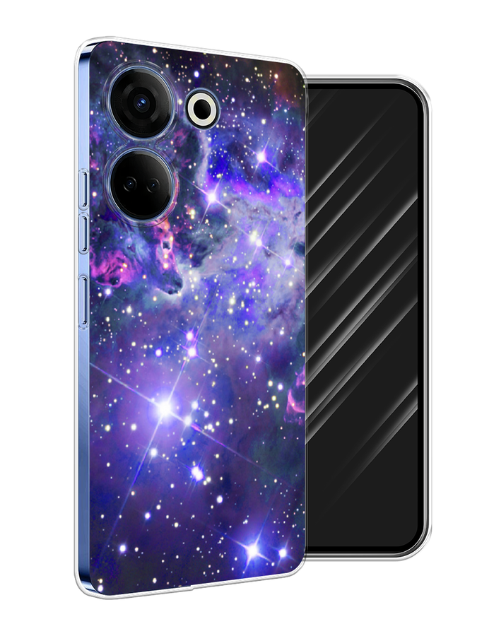 

Чехол Awog на Tecno Camon 20 Pro 4G "Яркая галактика", Фиолетовый