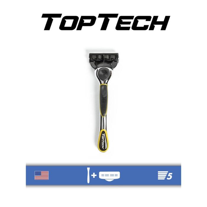 Бритвенный станок Toptech Razor 5, 1 бритва + сменная кассета, 5 лезвий, совместим с Gille