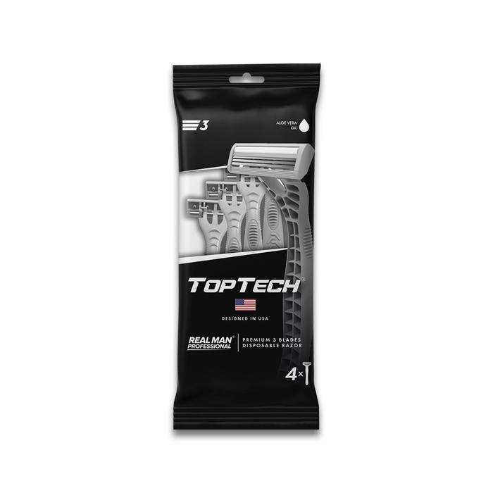 Одноразовые станки с увлажняющей полоской Toptech 3, 3 лезвия, 4 шт. gillette2 станки одноразовые для бритья 7 3 шт