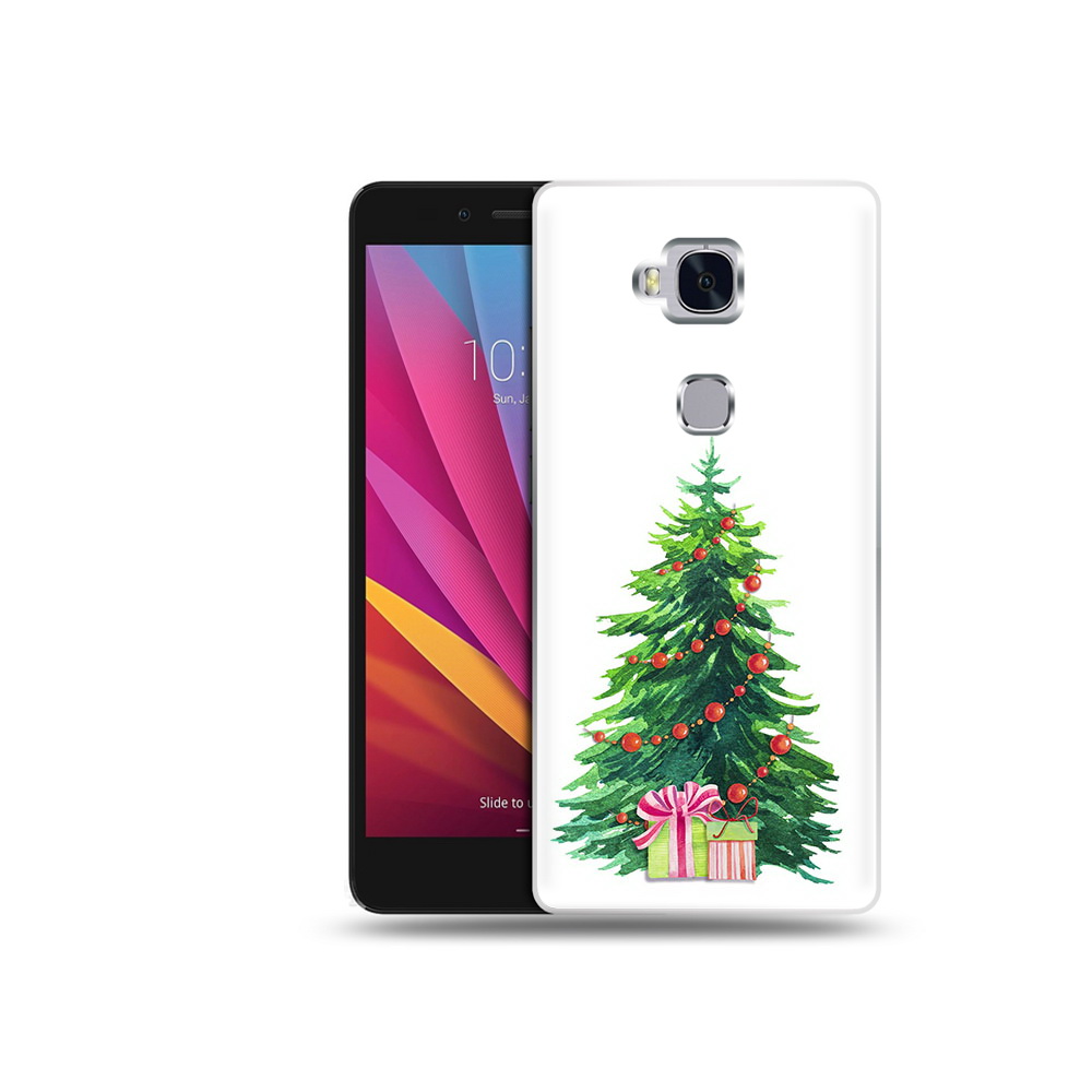 Чехол MyPads Tocco для Honor 5X Елка новогодняя с подарками акварель (PT24996.45.78)