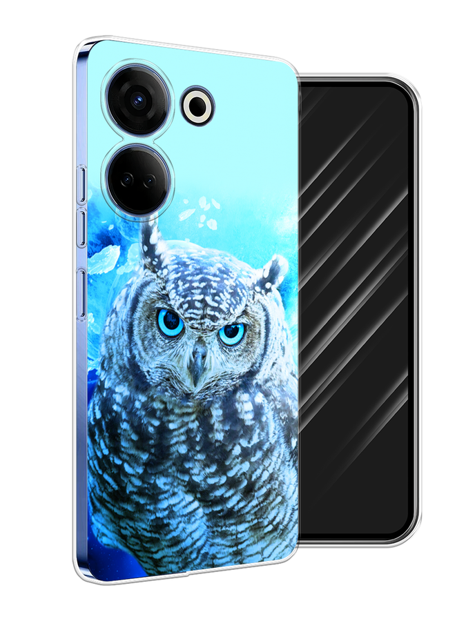 

Чехол Awog на Tecno Camon 20 Pro 4G "Сова арт 7", Синий;голубой