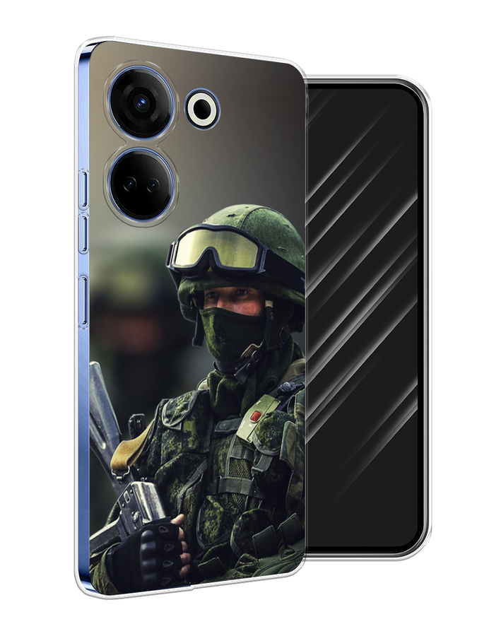 

Чехол Awog на Tecno Camon 20 Pro 4G "Солдат", Зеленый;серый