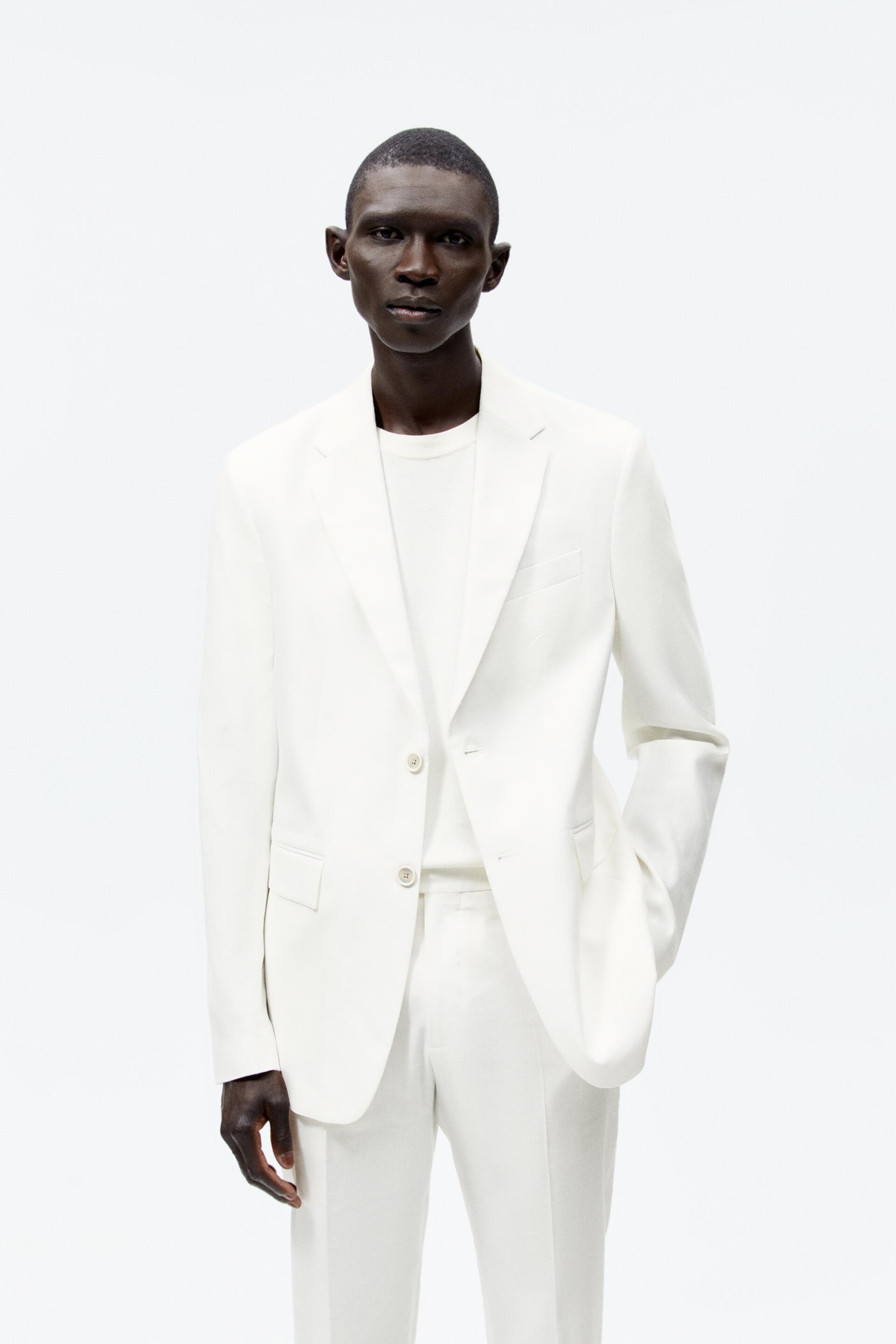 

Блейзер мужской ZARA 05583466 белый 50 RU (доставка из-за рубежа), 05583466