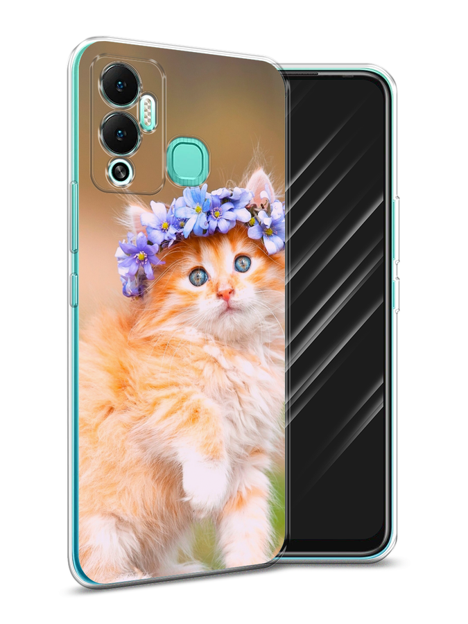 

Чехол Awog на Infinix Hot 12 Play "Рыжий кот в венке", Разноцветный, 3101750-1