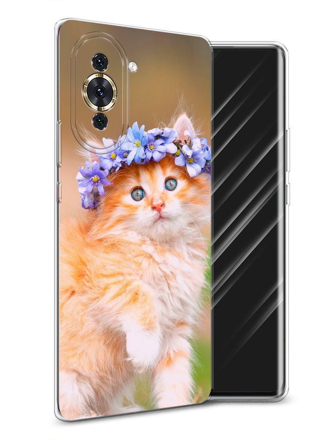 

Чехол Awog на Huawei Nova 10 "Рыжий кот в венке", Разноцветный, 6108950-1