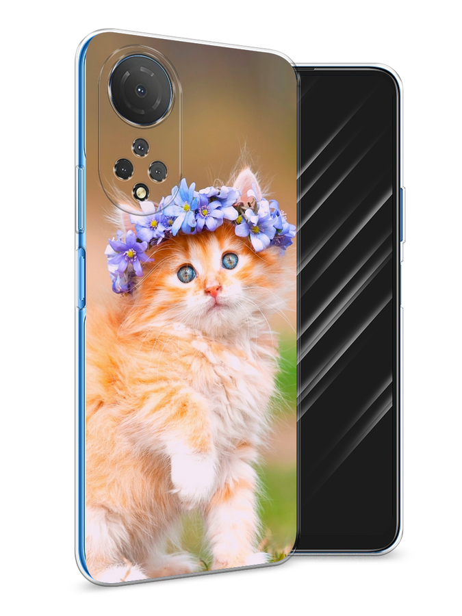 

Чехол Awog на Honor X7 2022 "Рыжий кот в венке", Разноцветный, 6108850-1