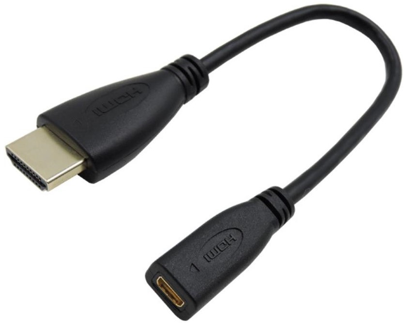 

Адаптер-переходник GSMIN HP15 Micro HDMI (F) - HDMI (M) (20 см) (Черный)