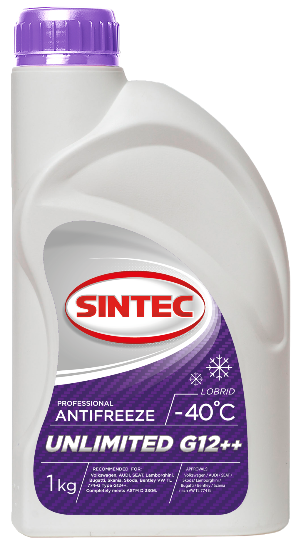 фото Антифриз sintec unlimited g12++ (-40) фиолетовый 1 кг