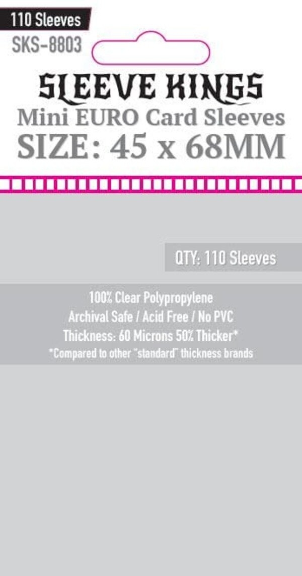 Протекторы для настольных игр Sleeve Kings Mini Euro 45x68мм - 110шт, 60 микрон