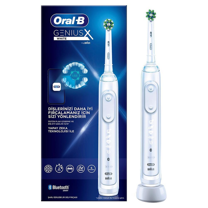 Электрическая зубная щетка Oral-B Genius X белый электрическая зубная щетка oral b smart series 4 4000 белый