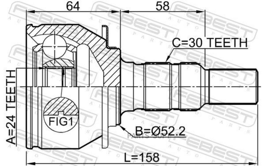 

Шрус Наружный L=R (Компл) Febest 3210-Srxlf1 Febest арт. 3210-SRXLF1