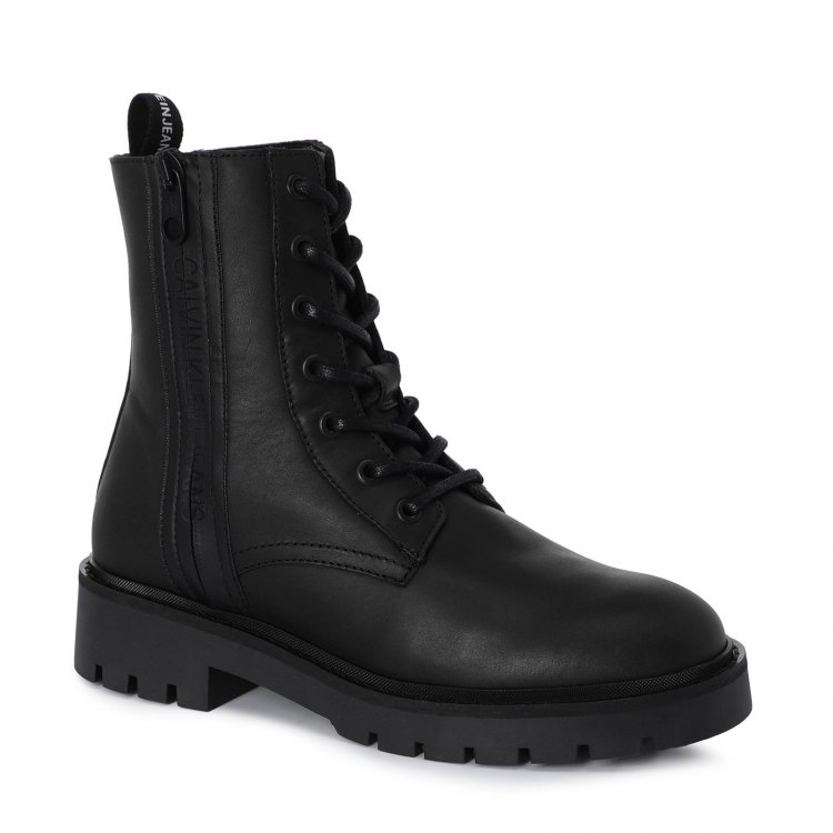 фото Женские ботинки calvin klein jeans combat mid laceup boot w zip цв. черный 36 eu