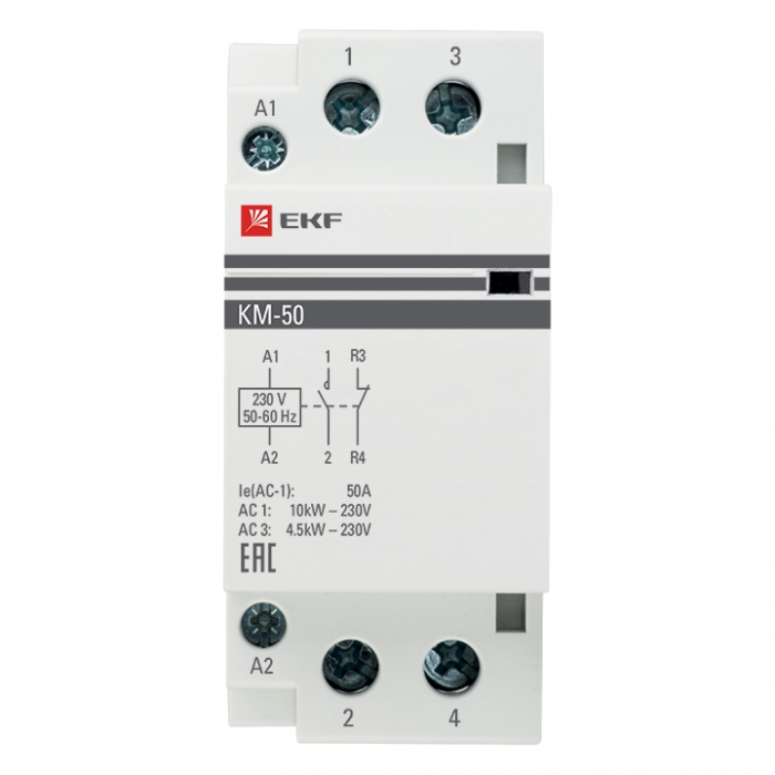 фото Контактор модульный км 50а nо+nc (2 мод.) ekf proxima