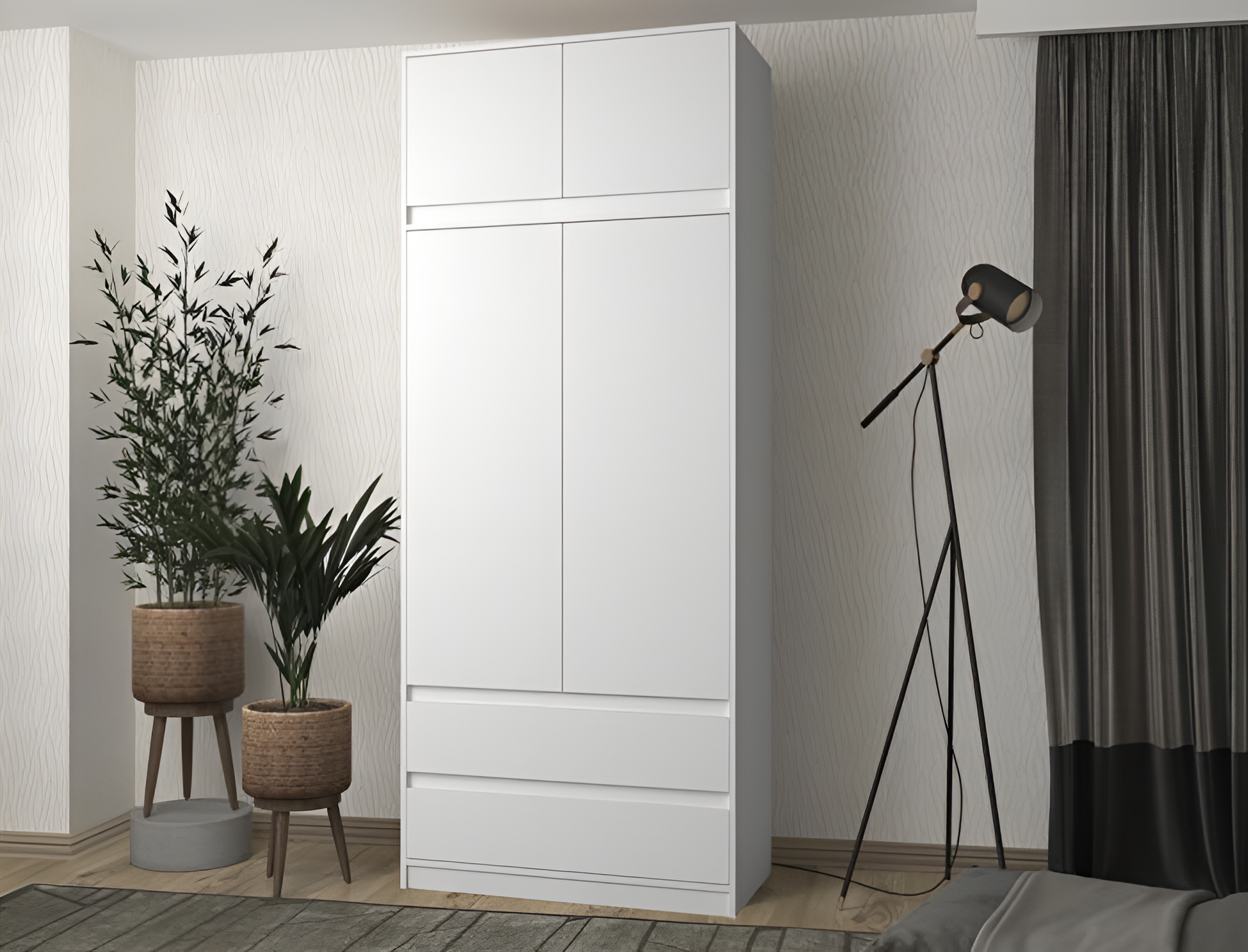 

Шкаф книжный QualisMebel Chelsea 1-1 800х550х2500, Белый, Chelsea 1-1