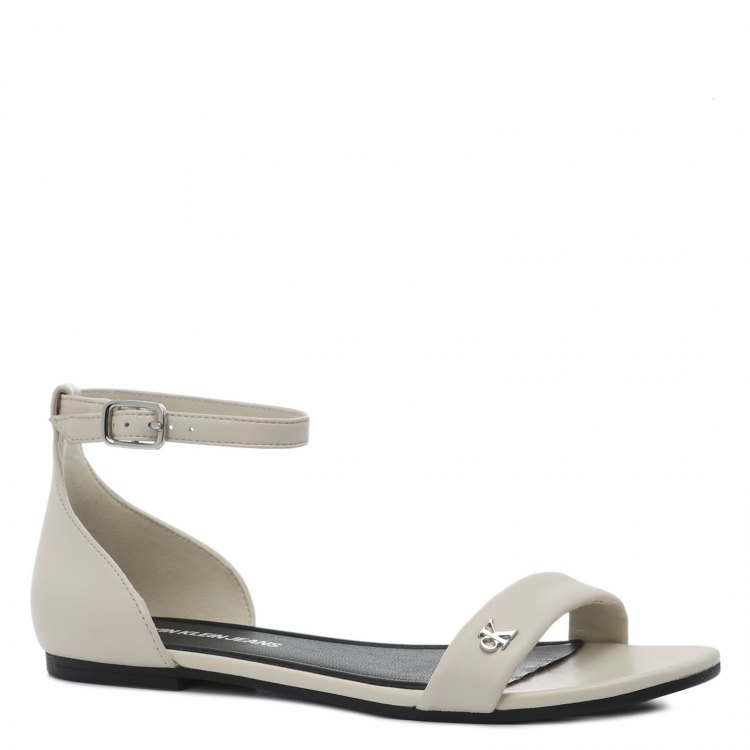 фото Женские сандалии calvin klein jeans flat sandal ankle yw0yw00146 цв. молочно-белый 41 eu