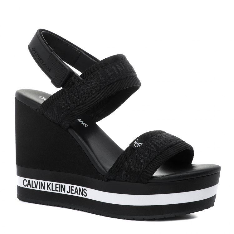 фото Женские босоножки calvin klein jeans wedge sandal sling yw0yw00122 цв. черный 37 eu