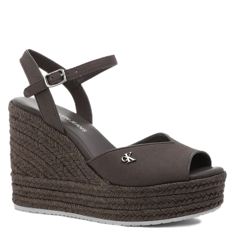 фото Женские эспадрильи calvin klein jeans wedge sandal ankle strap цв. светло-коричневый 39 eu