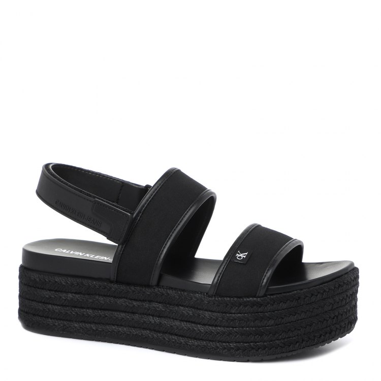 фото Женские эспадрильи calvin klein jeans wedge platform sandal sling цв. черный 41 eu