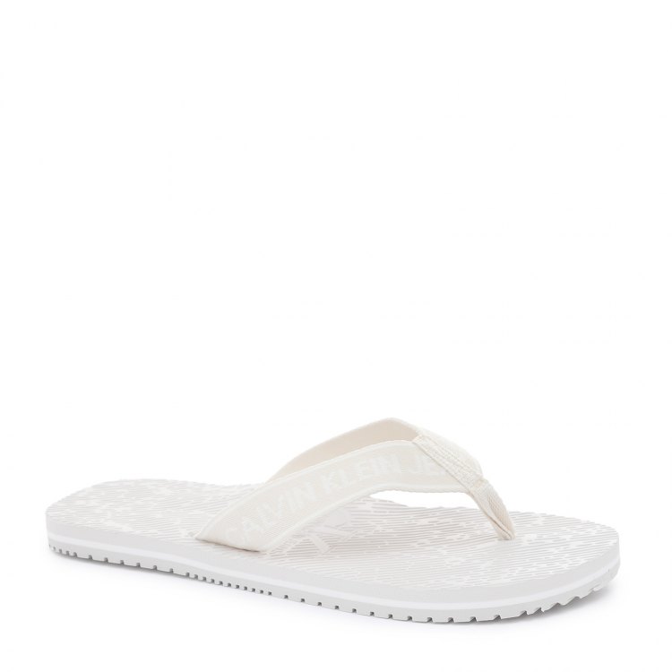 фото Женские сланцы calvin klein jeans flip flop institutional цв. молочно-белый 40 eu