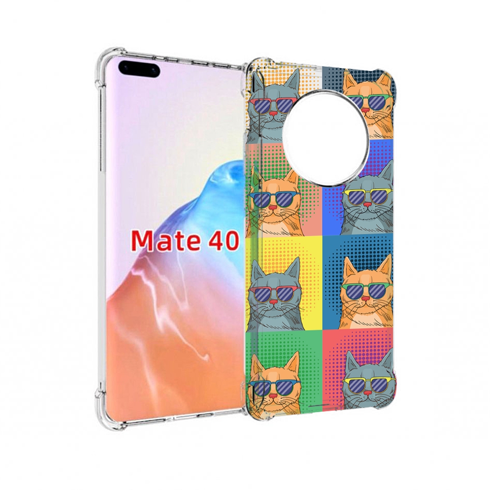 

Чехол MyPads Tocco для Huawei Mate 40 разноцветные-коты, Прозрачный, Tocco