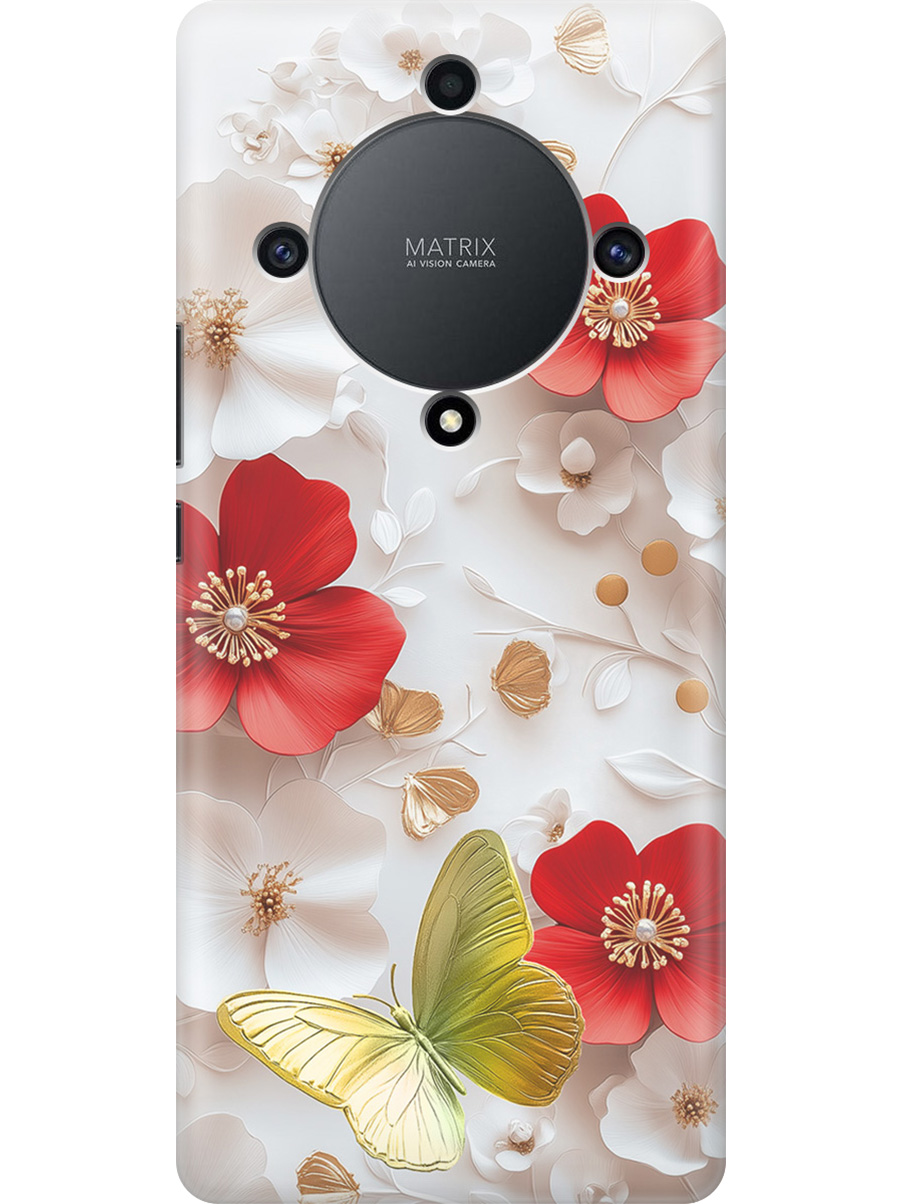

Силиконовый чехол на Honor X9a / Magic5 Lite с принтом "Золотая бабочка" прозрачный, Прозрачный;белый;золотистый;красный, 769394723