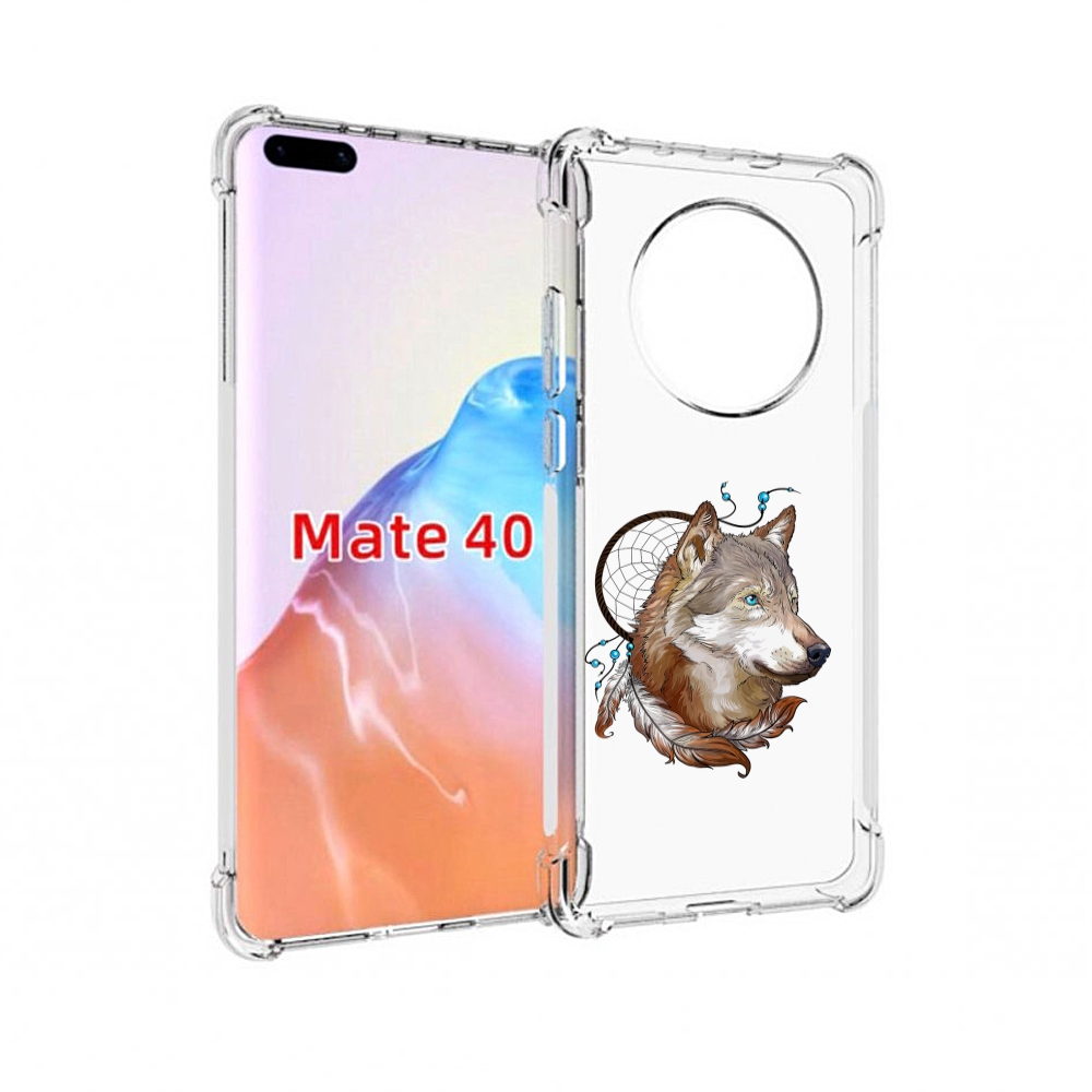 

Чехол MyPads Tocco для Huawei Mate 40 волк и ловец снов, Прозрачный, Tocco