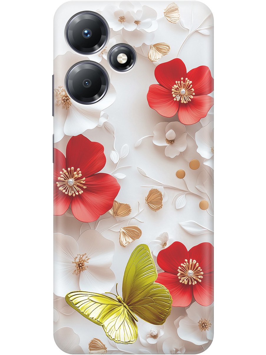 

Силиконовый чехол на Infinix Hot 30 Play с принтом "Золотая бабочка" прозрачный, Прозрачный;белый;золотистый;красный, 773941023