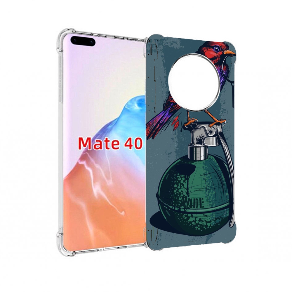 

Чехол MyPads Tocco для Huawei Mate 40 птица с гранатой, Прозрачный, Tocco