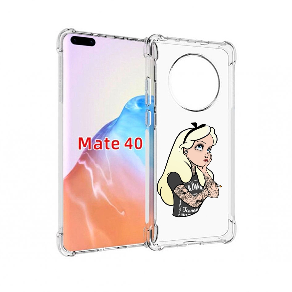 

Чехол MyPads Tocco для Huawei Mate 40 принцесса-в-татуировках женский, Прозрачный, Tocco