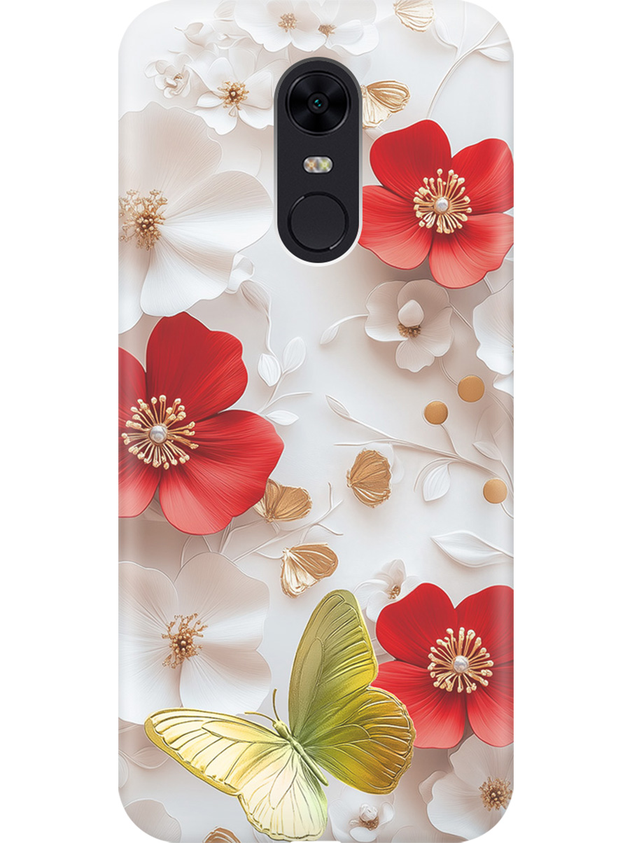 

Силиконовый чехол на Xiaomi Redmi 5 Plus с принтом "Золотая бабочка" прозрачный, Прозрачный;белый;золотистый;красный, 717097523