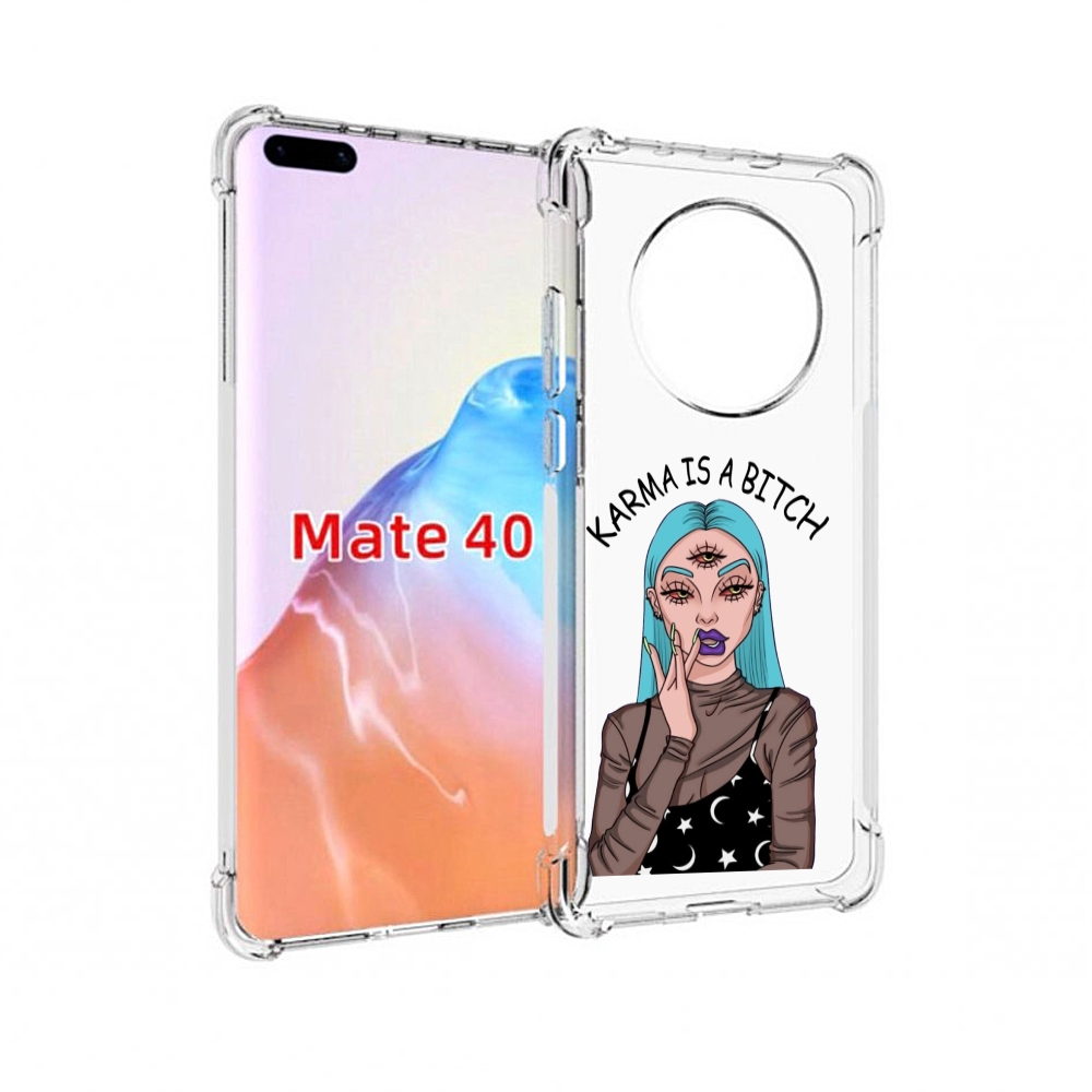 

Чехол MyPads Tocco для Huawei Mate 40 плохая-карма женский, Прозрачный, Tocco
