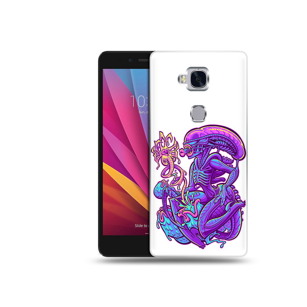 

Чехол MyPads Tocco для Honor 5X чужой фиолетовый цвет (PT24996.45.693), Прозрачный, Tocco