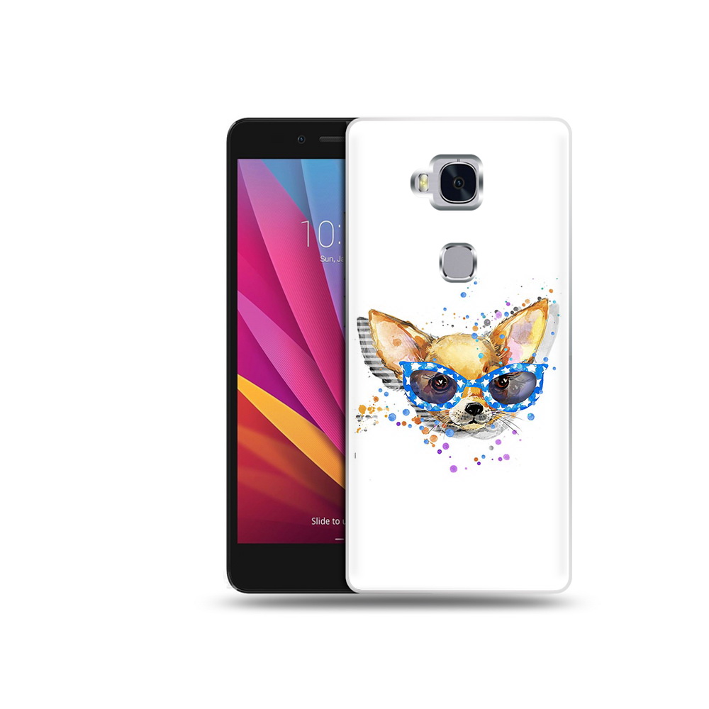 

Чехол MyPads Tocco для Honor 5X чихуа-хуа в очках (PT24996.45.691), Прозрачный, Tocco