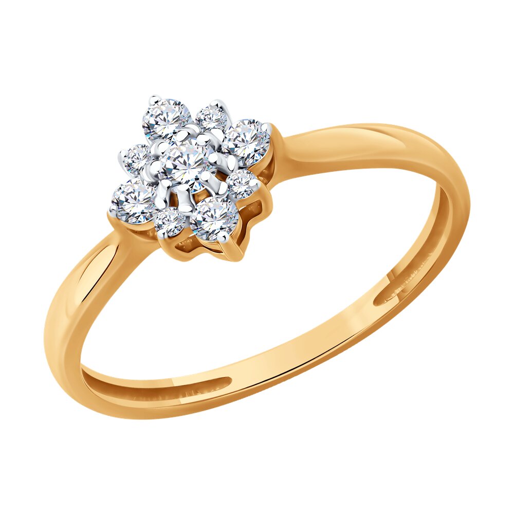 

Кольцо из золота р. 18 Diamant 51-110-02877-1, фианит, 51-110-02877-1