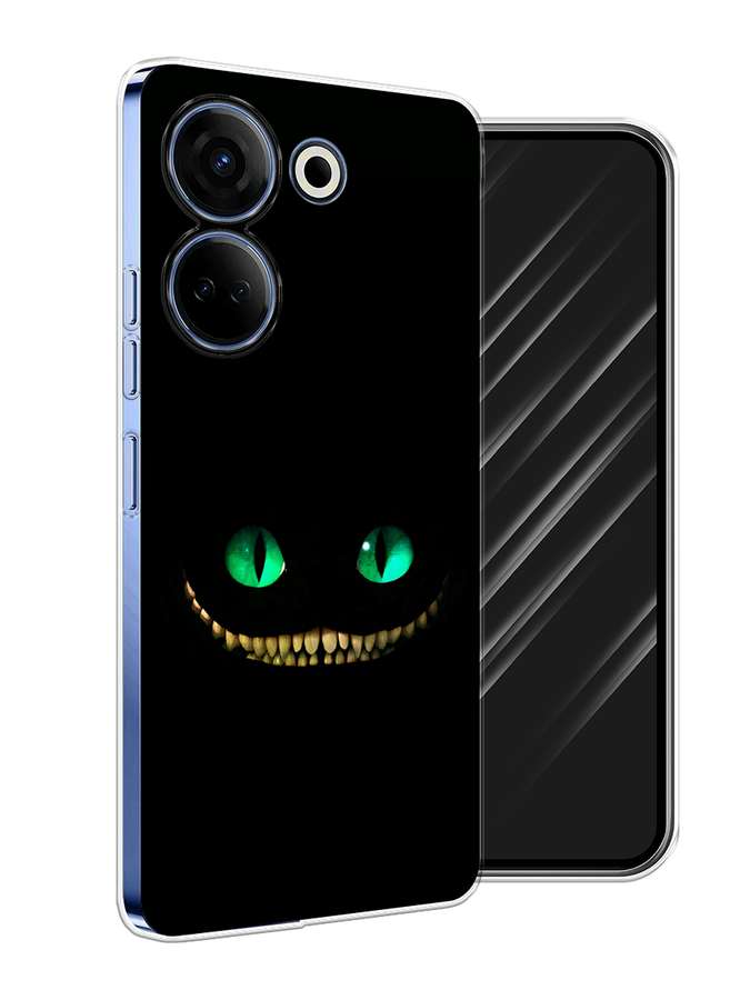 

Чехол Awog на Tecno Camon 20 Pro 4G "Зеленоглазый чеширский кот", Черный