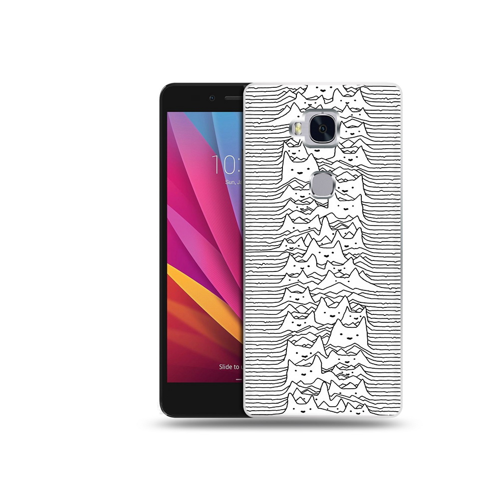 

Чехол MyPads Tocco для Honor 5X черно белые коты 3D (PT24996.45.682), Прозрачный, Tocco