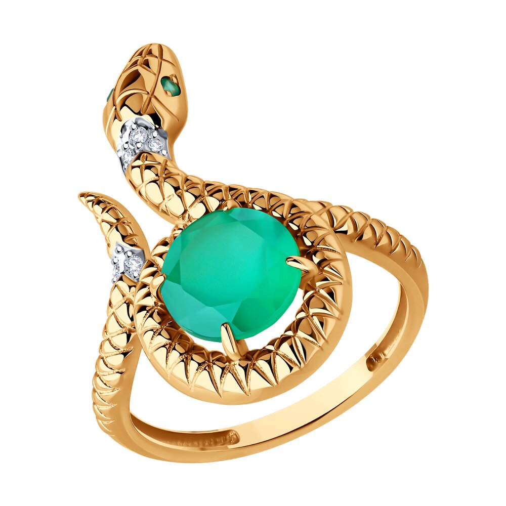 

Кольцо из золота р. , Diamant 51-310-02869-1, фианит/агат, 51-310-02869-1