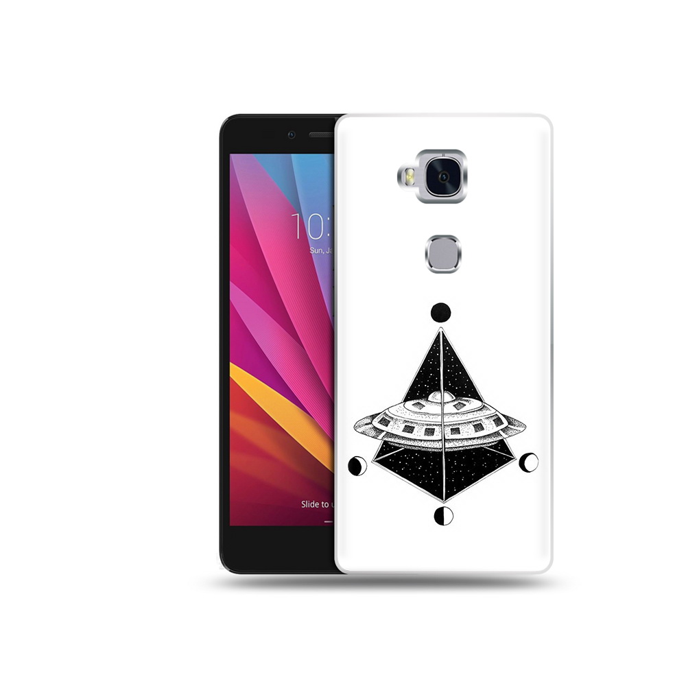 

Чехол MyPads Tocco для Honor 5X черно белая летающая тарелка (PT24996.45.679), Прозрачный, Tocco